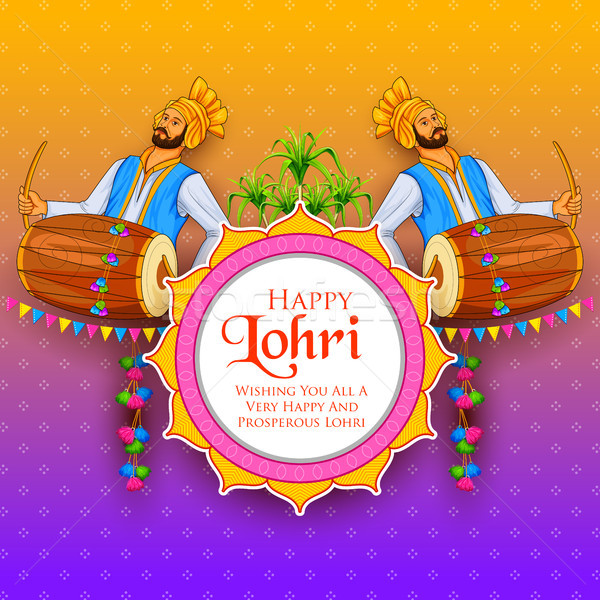 Happy Lohri holiday background for Punjabi festival Stock photo © vectomart