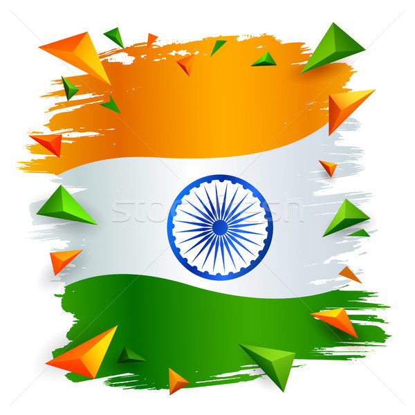 Tricolor Indian Flag background for Republic  and Independence Day of India Stock photo © vectomart