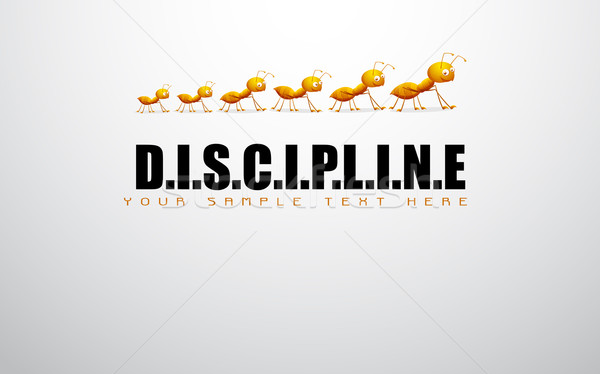 Formiga fila disciplina ilustração motivacional Foto stock © vectomart