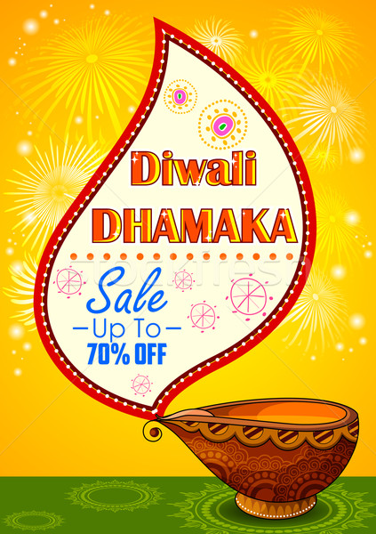 Happy Diwali promotion background with diya Stock photo © vectomart