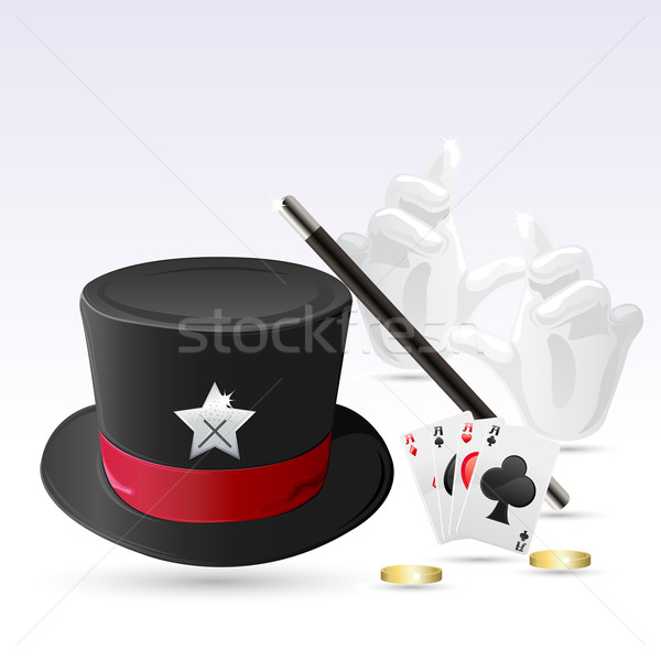 Magic Hat with Wand Stock photo © vectomart