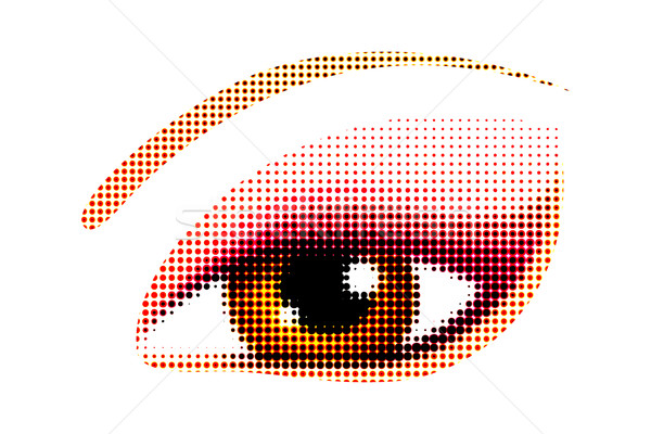 Menschlichen Auge Illustration Halbton Stil Hintergrund Stock foto © vectomart