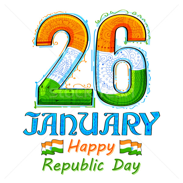 Floral tricolor background for 26th January Happy Republic Day of India Stock photo © vectomart