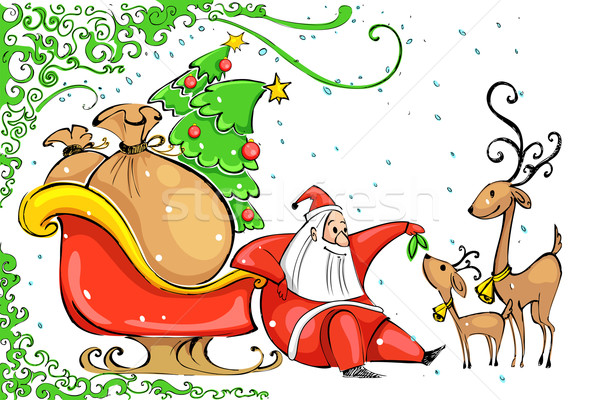Santa Claus with Reindeer Stock photo © vectomart