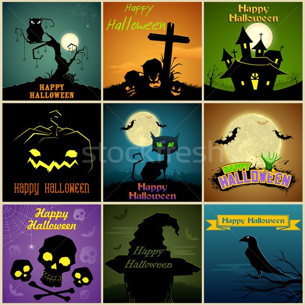 Happy Halloween Poster Stock photo © vectomart