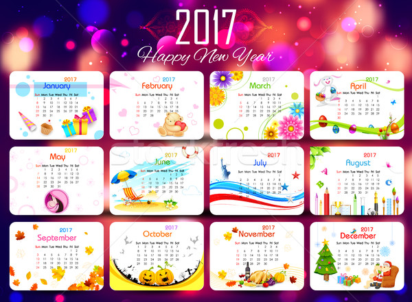 Calendar for 2017 Stock photo © vectomart