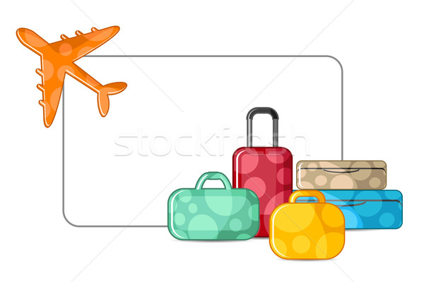 Samolot bagażu ilustracja biały Zdjęcia stock © vectomart