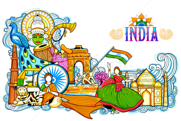 印度 顯示 難以置信 文化 多樣 節日 商業照片 © vectomart
