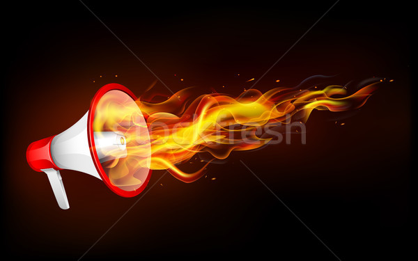 Tüzes közlemény illusztráció tűz láng ki Stock fotó © vectomart
