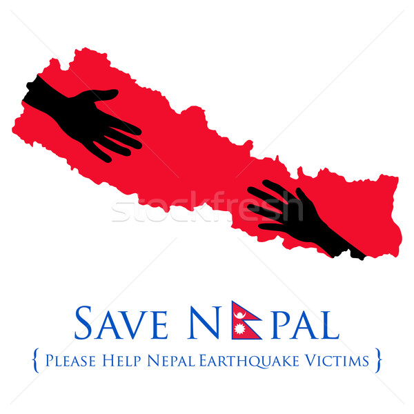 Nepal terremoto 2015 ayudar ilustración donación Foto stock © vectomart