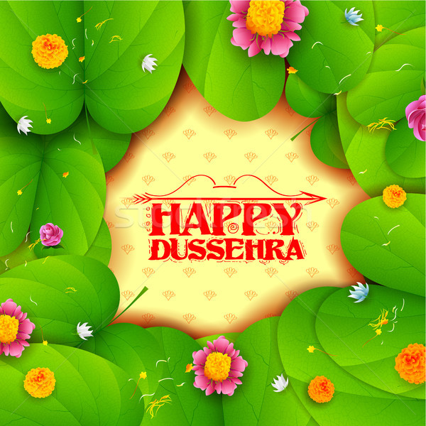 Sona patta for wishing Happy Dussehra on occassion of Navratri Vijayadashmi Stock photo © vectomart