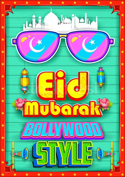 Eid Mubarak (Happy Eid) background Bollywood Style Stock photo © vectomart