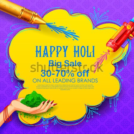 Happy Holi Advertisement Promotional backgroundd for Festival of Colors celebration greetings Stock photo © vectomart