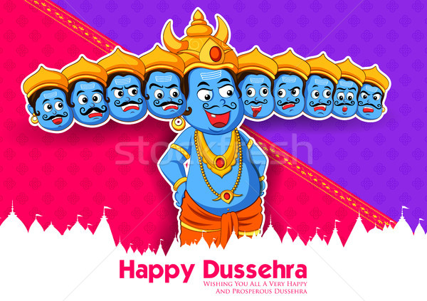 Stock photo: Ravana with ten heads for Dussehra