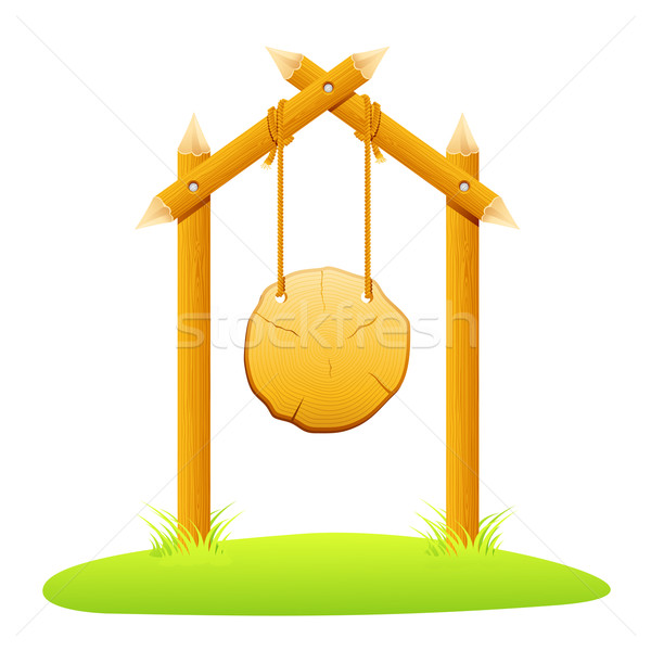 Hanging Wooden Board Stock photo © vectomart