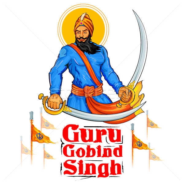 Happy Guru Gobind Singh Jayanti festival for Sikh celebration background Stock photo © vectomart