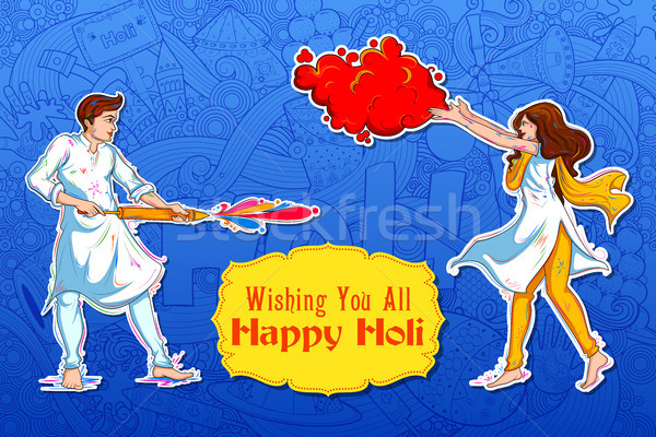 Happy Holi Background for Festival of Colors celebration greetings Stock photo © vectomart