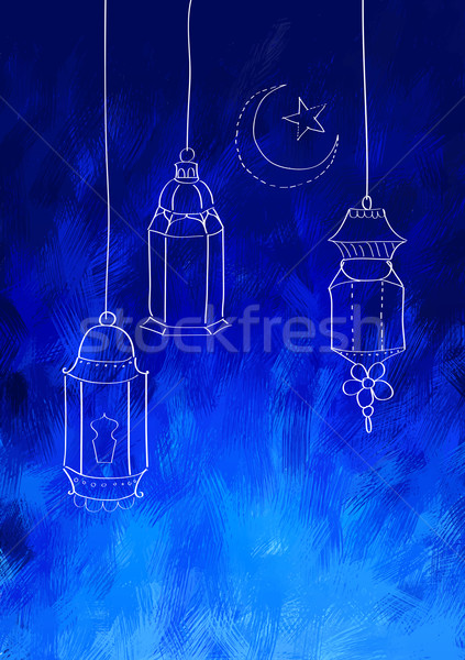 Ramadan generoso illustrazione lampada felice Foto d'archivio © vectomart