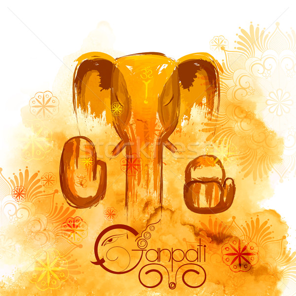 Lord Ganapati background for Ganesh Chaturthi in paint style Stock photo © vectomart