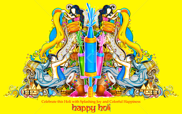 Happy Holi Background for Festival of Colors celebration greetings Stock photo © vectomart