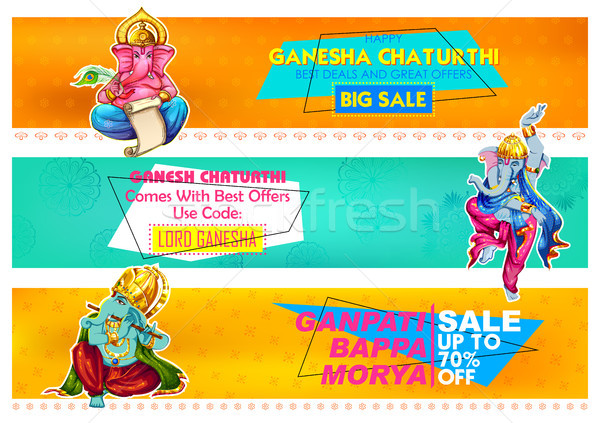Lord Ganapati background for Ganesh Chaturthi in paint style Stock photo © vectomart