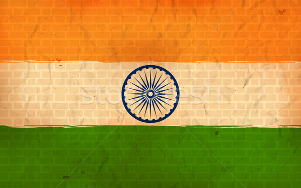 Tricolor indian Flagge Republik Tag Indien Stock foto © vectomart