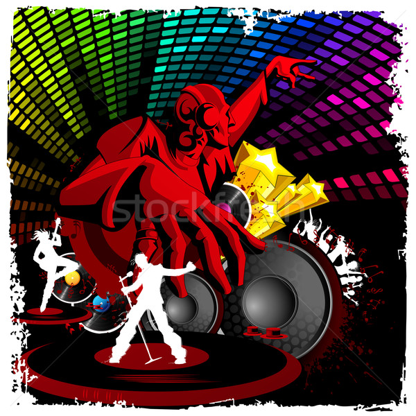 Disco jockey jugando música ilustración musical Foto stock © vectomart