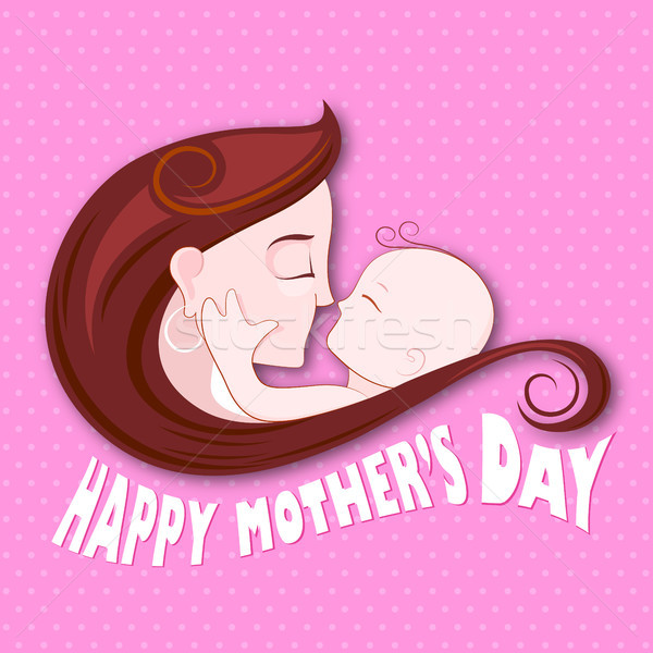 Boldog anyák napját illusztráció anya átkarol gyermek anyák Stock fotó © vectomart