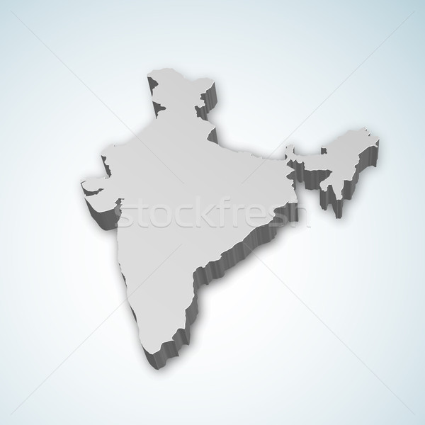 Gedetailleerd 3D kaart Indië asia illustratie Stockfoto © vectomart