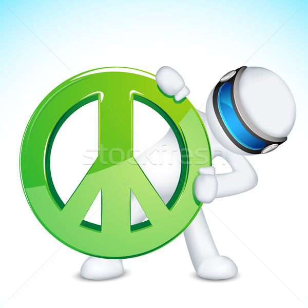 3d Man with Peace Sign Stock photo © vectomart