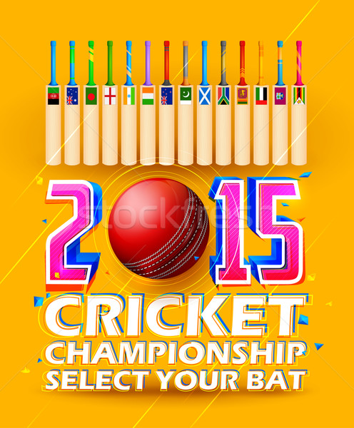 Cricket bat of different participating countries Stock photo © vectomart