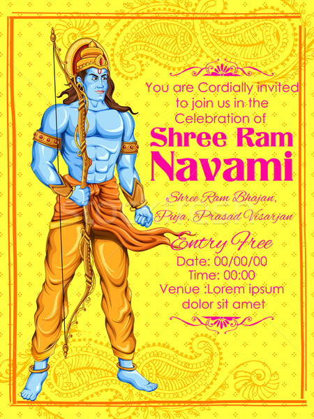 Stock photo: Lord Rama in Ram Navami background