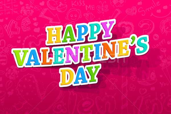 Gelukkig valentijnsdag illustratie tekst abstract liefde Stockfoto © vectomart