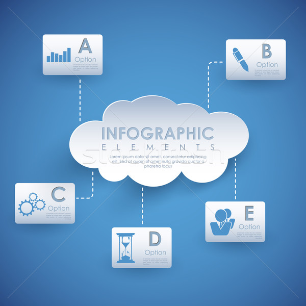 Cloud Computing Illustration Tabelle Internet Hintergrund Stock foto © vectomart