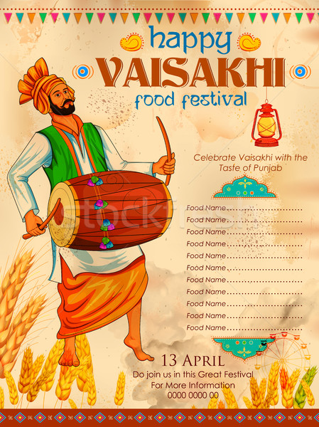 Happy Vaisakhi Punjabi festival celebration background Stock photo © vectomart