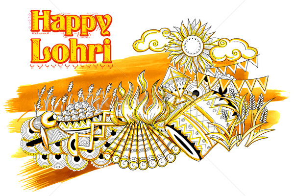 Happy Lohri background for Punjabi festival vector illustration © vectomart  (#7789546) | Stockfresh