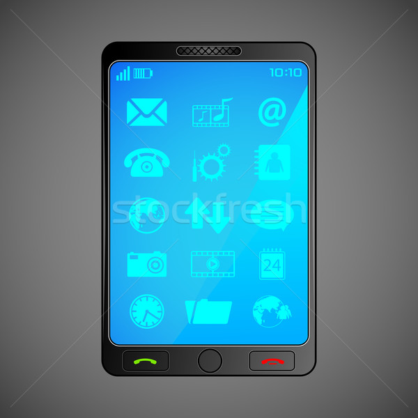 Mobiltelefon illusztráció modern menü telefon internet Stock fotó © vectomart