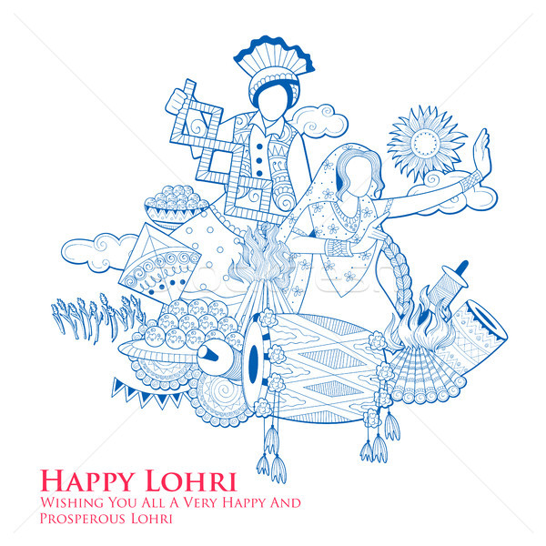 Happy Lohri holiday background for Punjabi festival Stock photo © vectomart