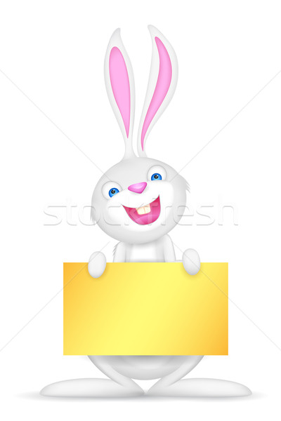 Easter bunny holding Blank Board Stock photo © vectomart