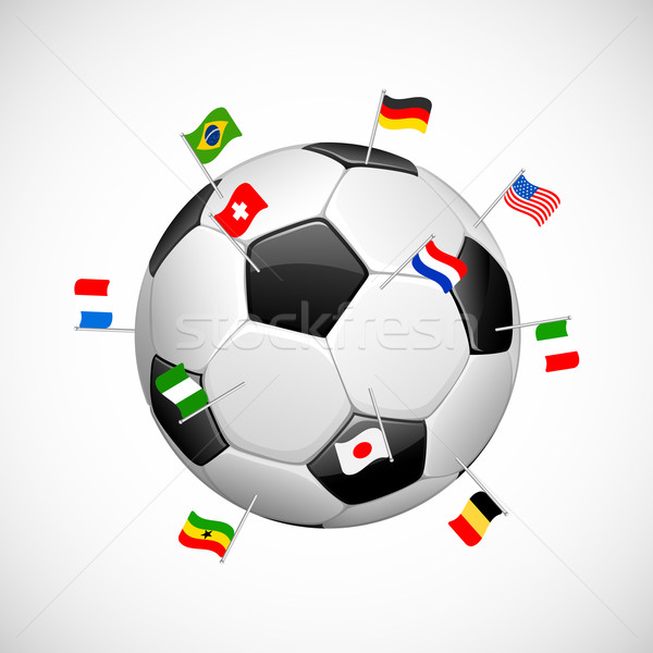 Futball világ csésze illusztráció zászló országok Stock fotó © vectomart