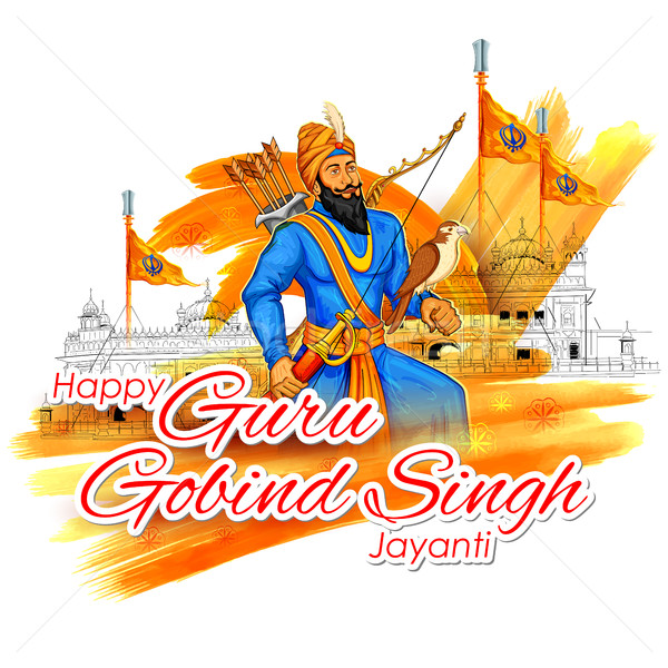 Happy Guru Gobind Singh Jayanti festival for Sikh celebration background Stock photo © vectomart