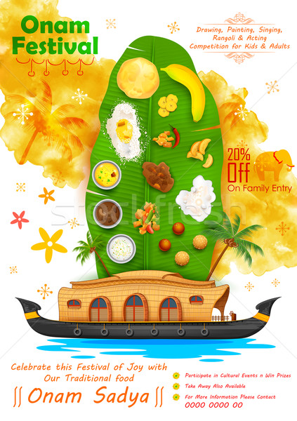 Lakoma banán levél illusztráció csónak tapéta Stock fotó © vectomart