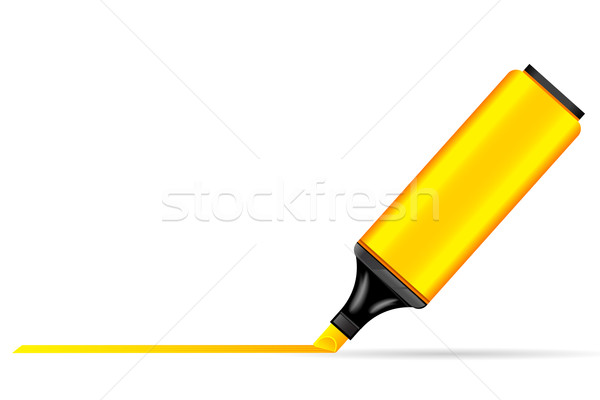 Szövegkiemelő toll illusztráció készít vonal izolált Stock fotó © vectomart