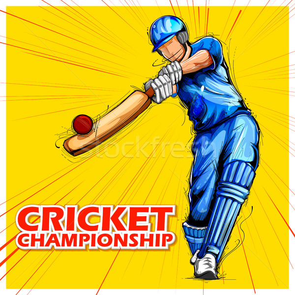 Batsman playing cricket championship sports Stock photo © vectomart