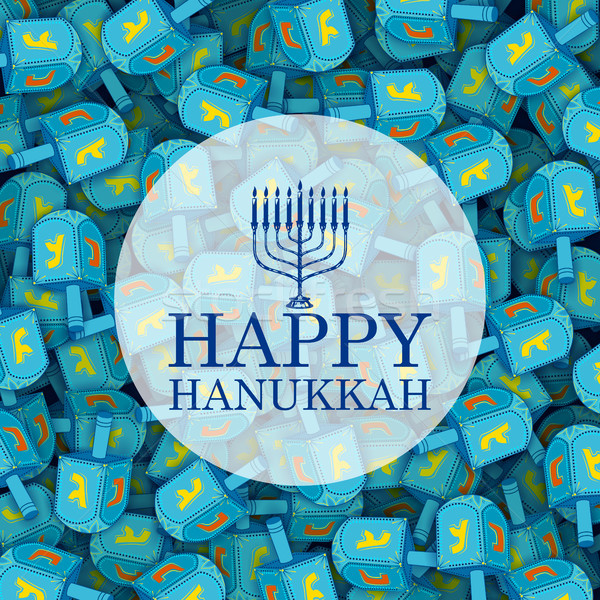 Happy Hanukkah, Jewish holiday background with dreidel Stock photo © vectomart