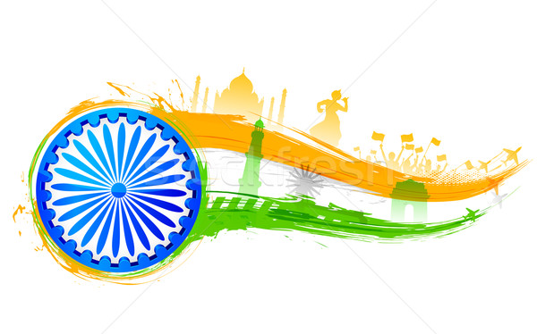 India background with monument Stock photo © vectomart