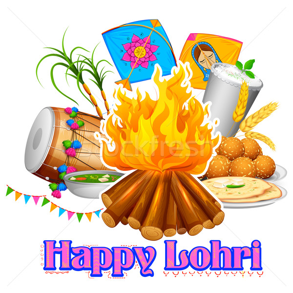 Happy Lohri background Stock photo © vectomart
