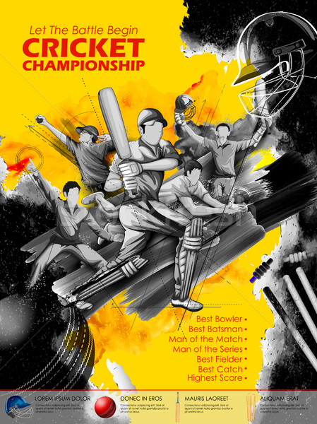 Chapéu-coco jogar críquete campeonato esportes ilustração Foto stock © vectomart