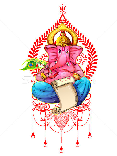 Lord Ganpati background for Ganesh Chaturthi vector illustration ©  vectomart (#8312497) | Stockfresh