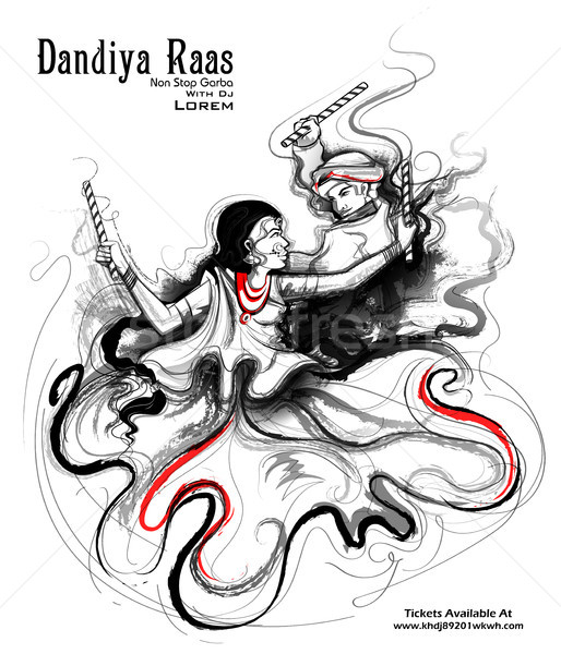 Dandiya Drawing Very Easy For Beginners Navratri Special Dandiya DrawingDurga  Puja Drawing  YouTube